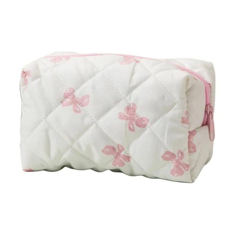ZHIYIN Bowknot Square Portable Skincare Storage Bag Large Capacity Travel Toiletry Bag Make up Tools-5