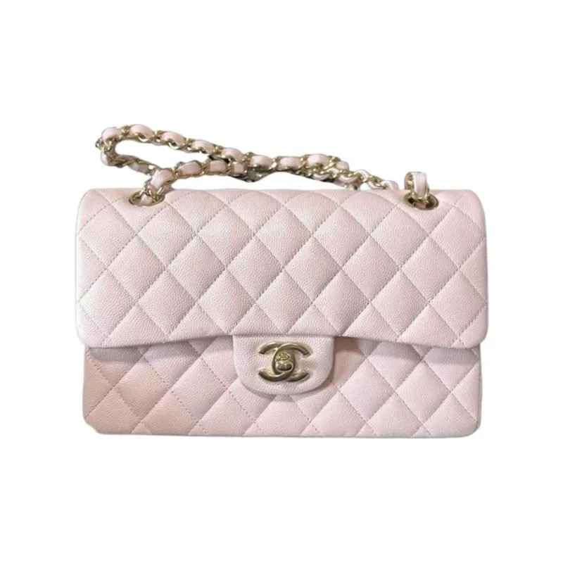 CHANEL Classic Flap CF Cow Leather Shoulder Bag, Crossbody Bag Trumpets Women's Cherry Blossom Pink-0
