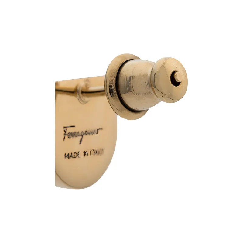 FERRAGAMO Brass Stud Earrings Women's Gold-1