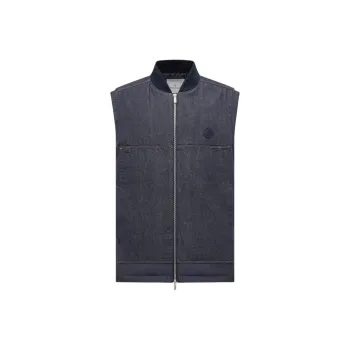 Moncler Vests Men Denim Blue