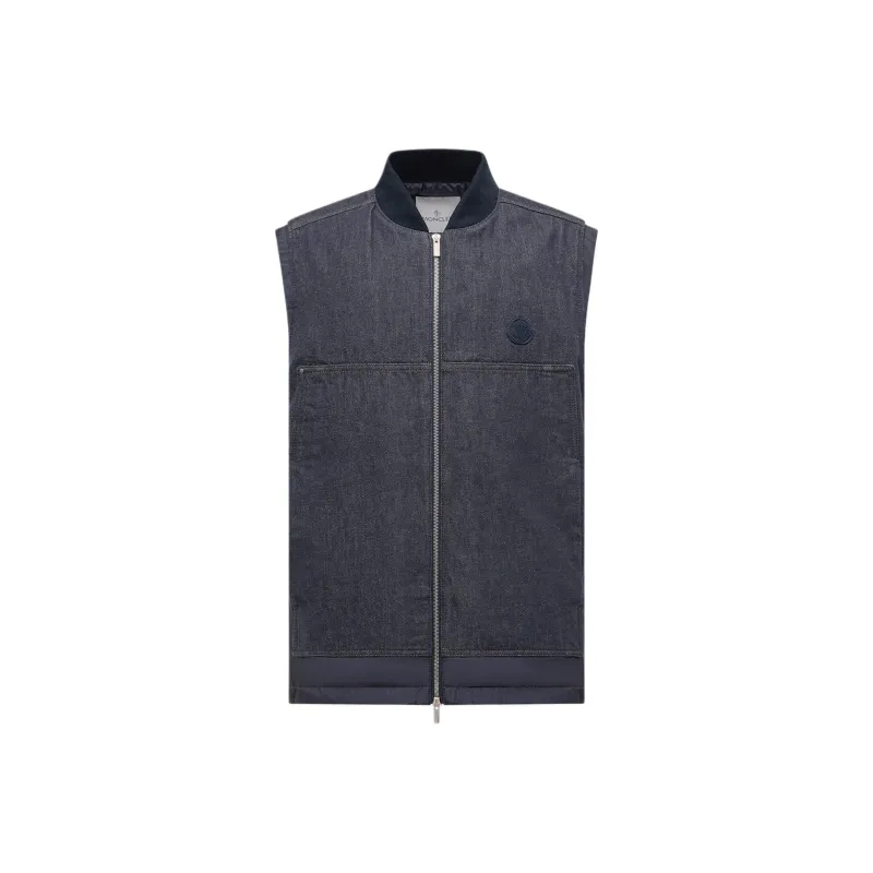 Moncler Vests Men Denim Blue-0