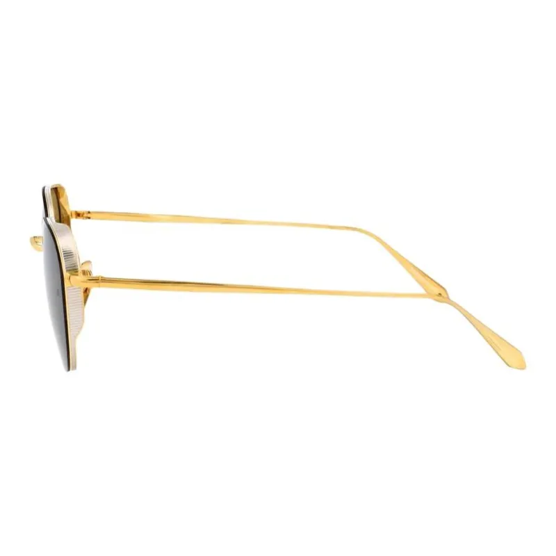 Linda Farrow Titanium Oval Sunglasses Women's Gold-1