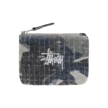 Stussy Cotton Patchwork Canvas Coin Purse Unisex Camouflage