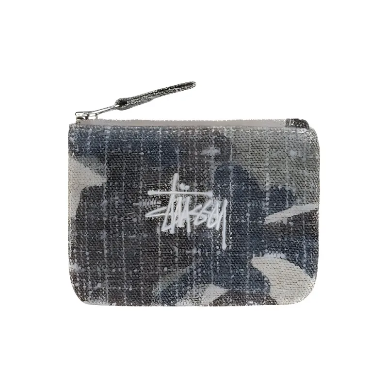 Stussy Cotton Patchwork Canvas Coin Purse Unisex Camouflage-0