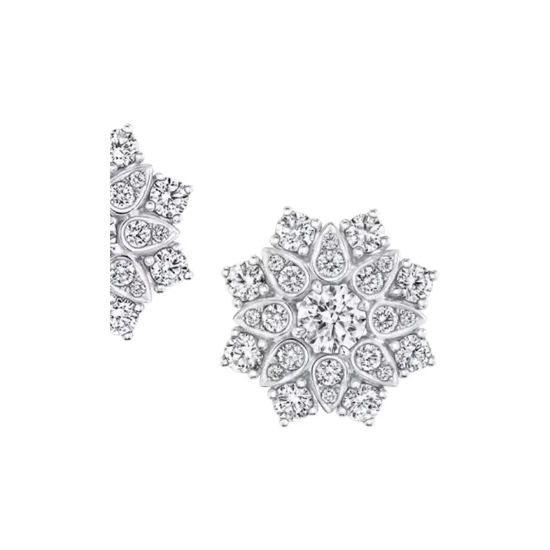 HARRY WINSTON Platinum Earrings Women's Silver-2