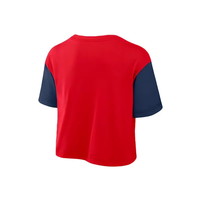 Nike Atlanta Braves Script Women's Nike Dri FIT Mlb Cropped T Shirt-1