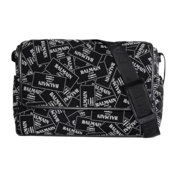 BALMAIN Cotton Shoulder Bag Unisex Black