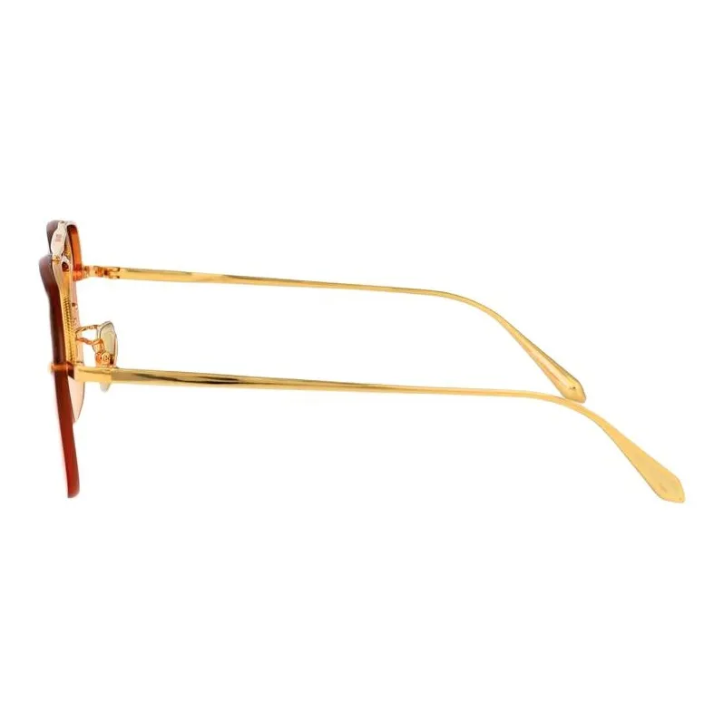 Linda Farrow Titanium Aviator Sunglasses Women's Gold-1
