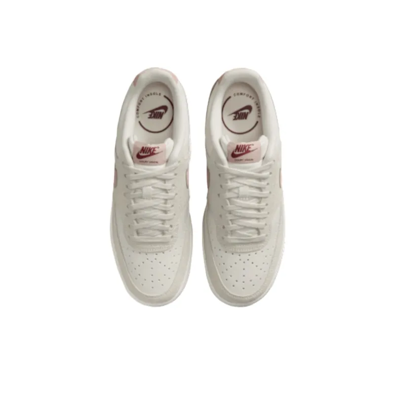 Nike Court Vision Low Top Skateboard Shoes Women's Beige-3