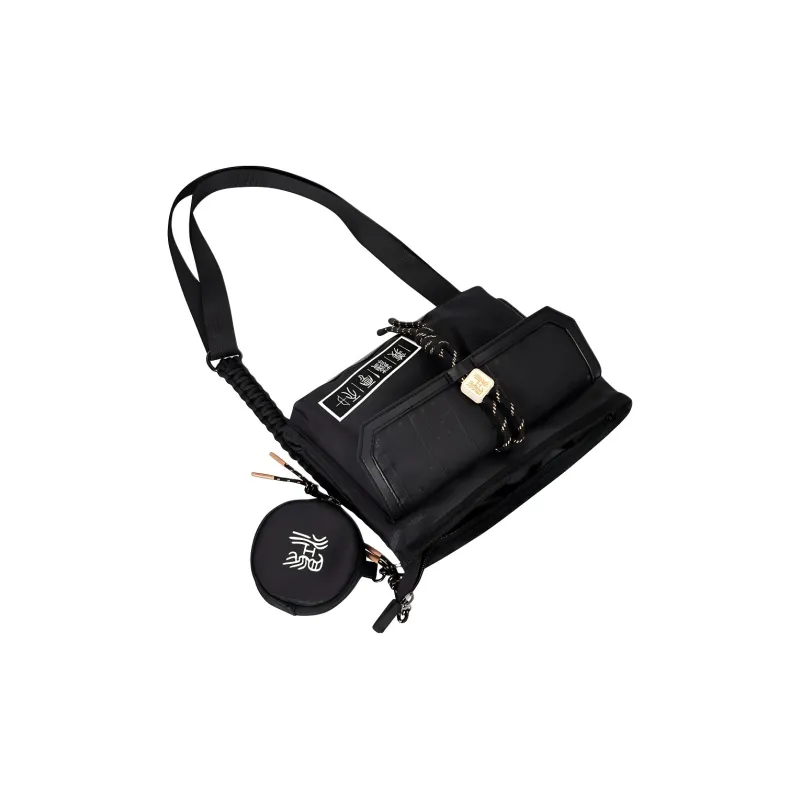 Erke Textile Fabrics Shoulder Bag Crossbody Bag Regular Unisex Jet Black-3