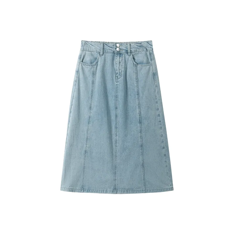 SHUXI Denim Long Skirt Women's York Blue-0