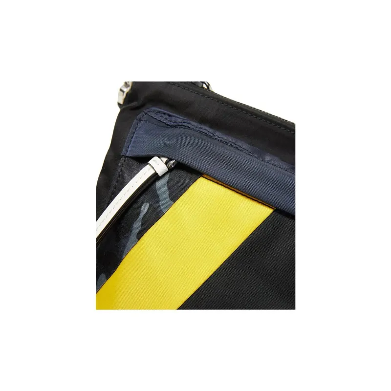 PRADA Nylon, Calfskin Toiletry Bag Men's Black Yellow-4