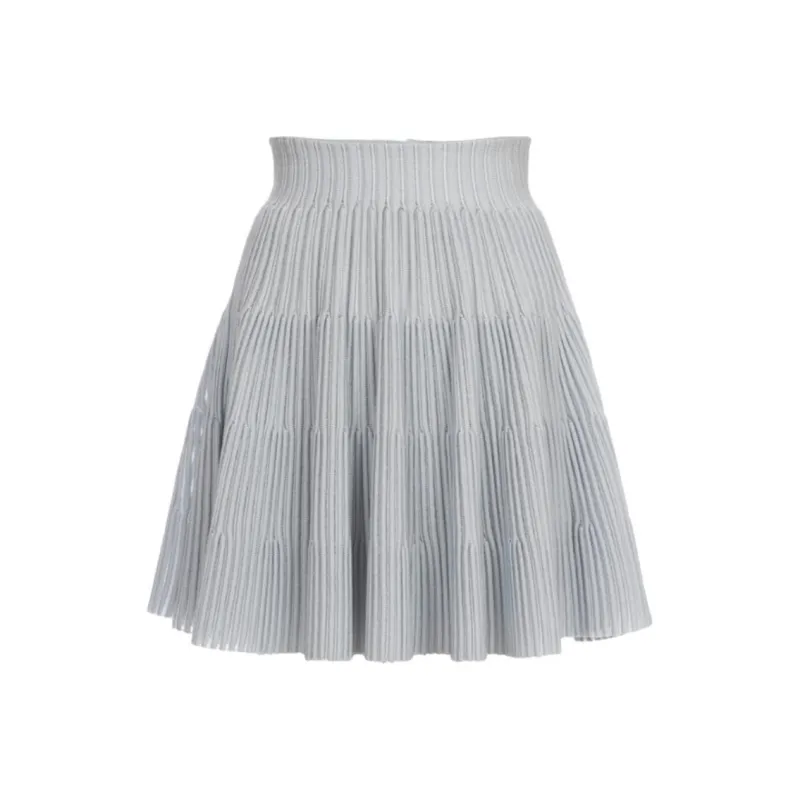 BALMAIN Casual Short Skirts Women's Light Blue-0