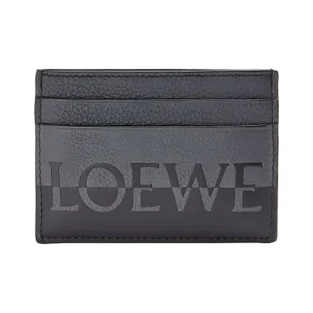 LOEWE Cow Leather Card Holder Unisex Anthracite & Black