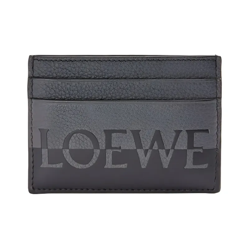 LOEWE Cow Leather Card Holder Unisex Anthracite & Black-0