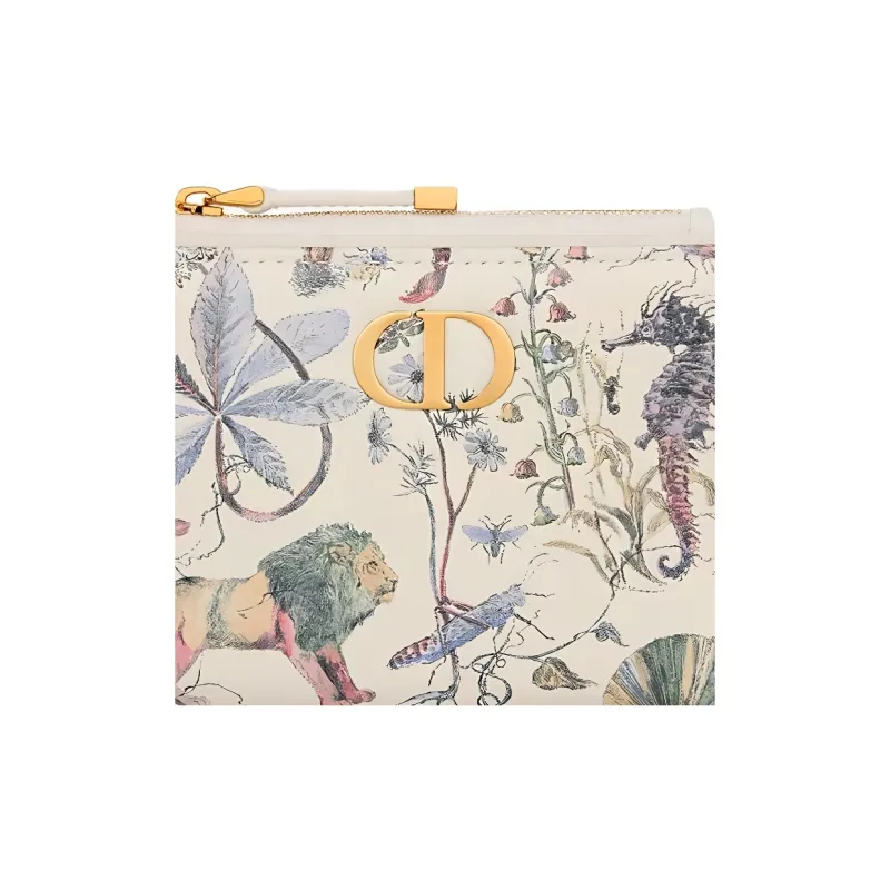 DIOR Caro Calfskin Wallet Women's Latte-4