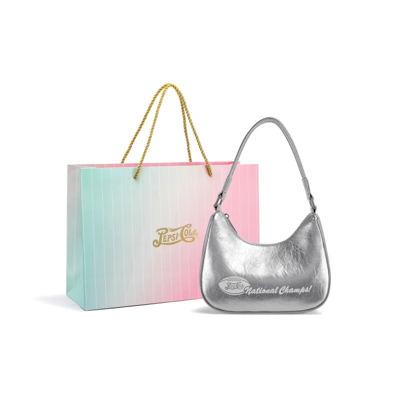 Pepsi PU Shoulder Bag Women's Denim Blue/Silver-5