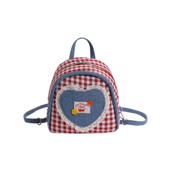 Teddy Bear Collection Canvas Backpack Women's Red