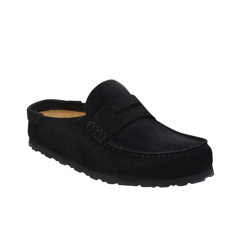 Birkenstock Naples Rubber Sole Abrasion Resistant Closed Toe Slippers Unisex Black Regular Loose Fit-2