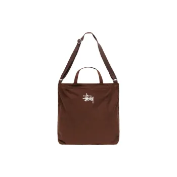 Stussy Cotton Handbag, Shoulder Bag, Crossbody Bag Unisex Brown