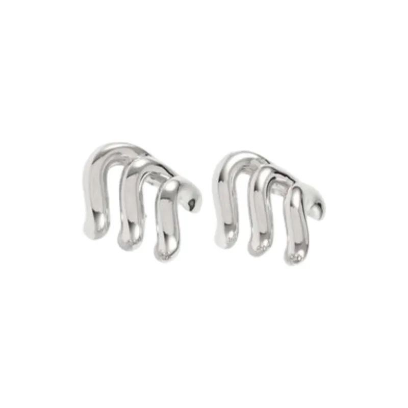 Balenciaga Brass Earrings Men's Silver-0