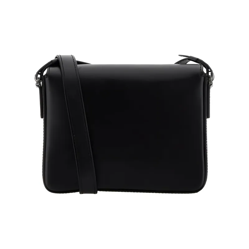 VERSACE Calfskin Crossbody Bag, Shoulder Bag Men's Black-2