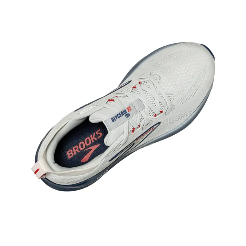 Brooks Glycerin 22 Anti Slip Wear Resistant Low Top Casual Running Shoes Men's Gray Blue-2