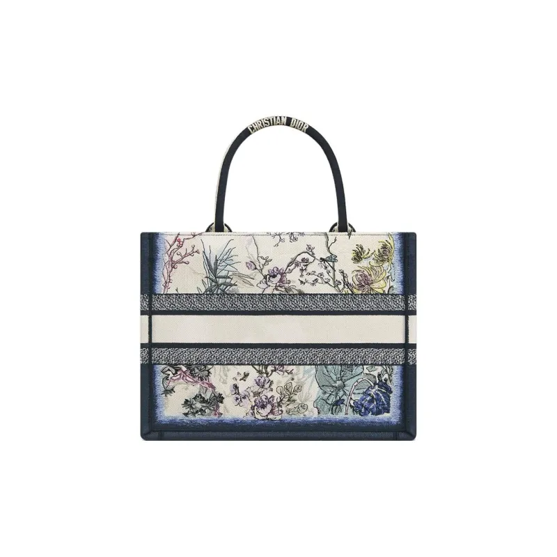 DIOR BookTote Cotton Tote Bag, Shopping Bag, Handbag Medium Size Women's Multicolor-1