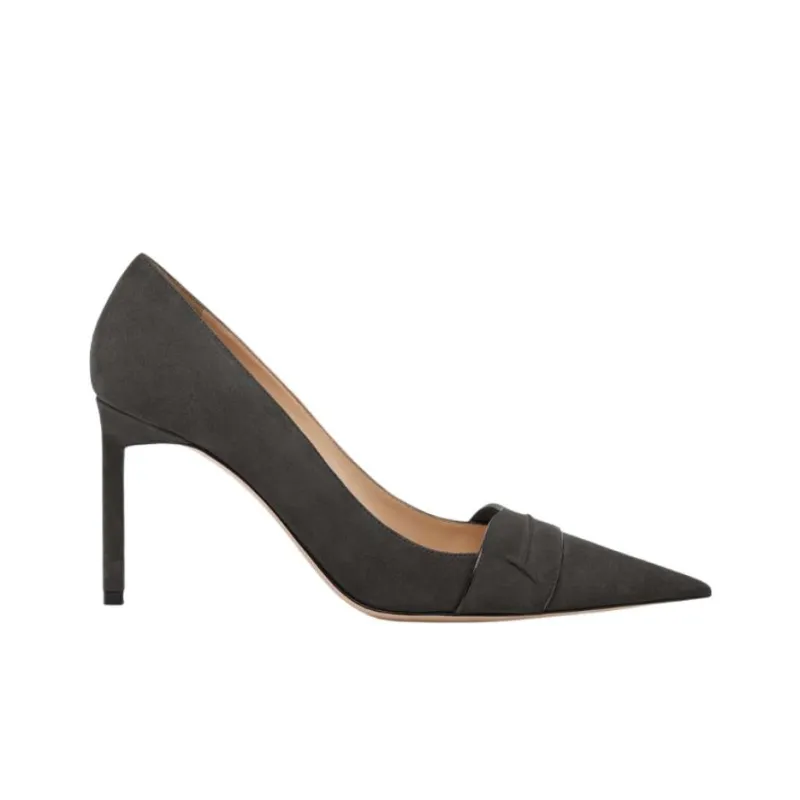 TF Slim Heel High Heels 8.5cm Women's Dark Gray-1