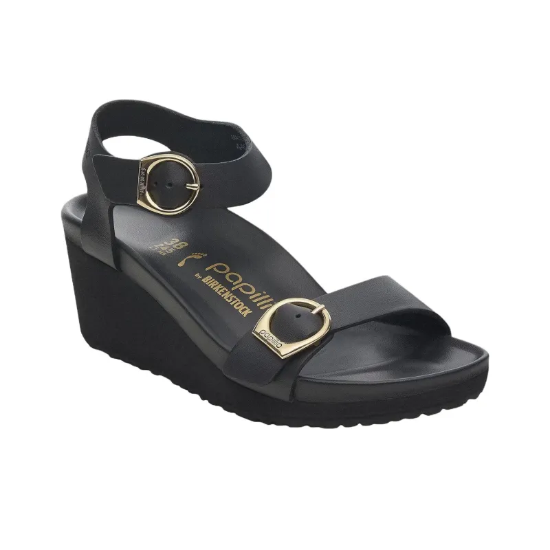 Birkenstock Soley Ring Buckle One Strap Sandals 4cm Women's Black-1