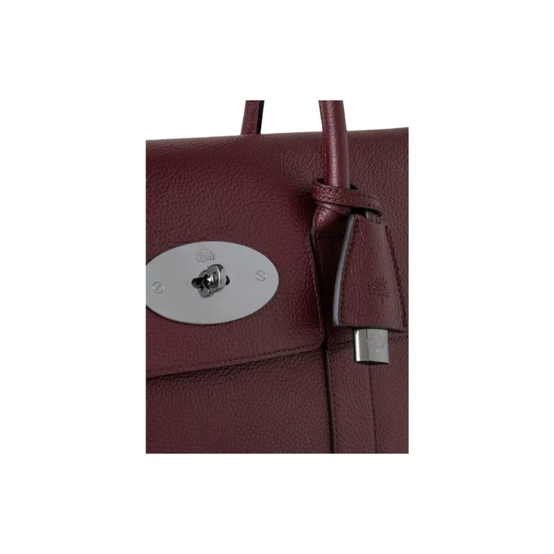 Mulberry Bayswater Calfskin Handbag, One Shoulder Strap Trumpets Women's Black Cherry-3
