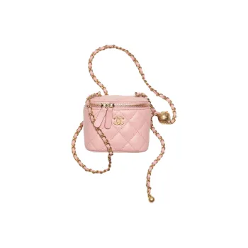 CHANEL Sheepskin Shoulder Bag, Crossbody Bag Women's Pink