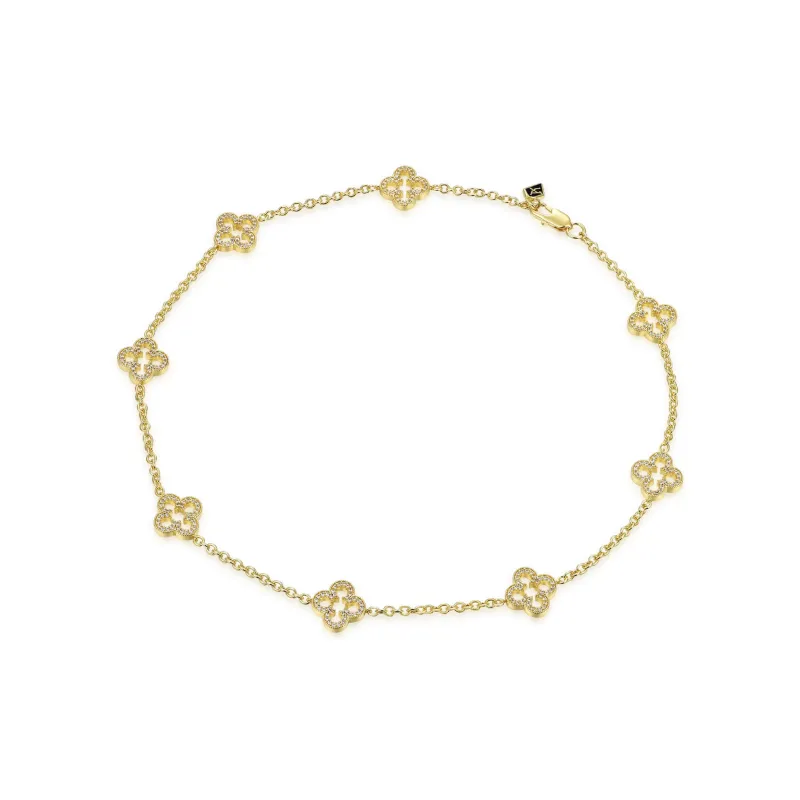 APORRO Fully Rhinestone Embellished Necklaces Women's 18K White Gold Plated/14K Gold Plated-6