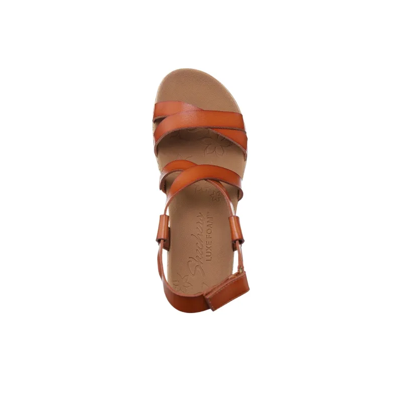 Skechers Beverlee One Strap Sandals Women's Brown-3