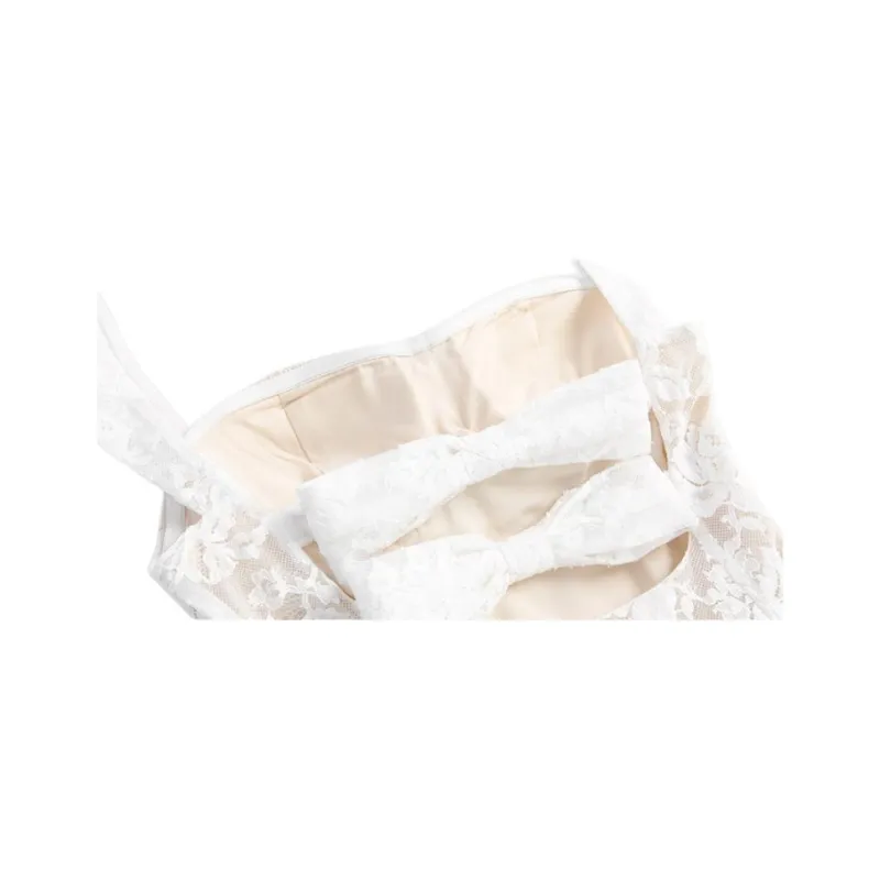 GUOZHEN Slip Dresses Women's White-3