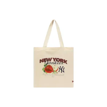 New Era MLB Collaboration Cotton Tote Bag, Shopping Bag, Shoulder Bag Unisex Natural