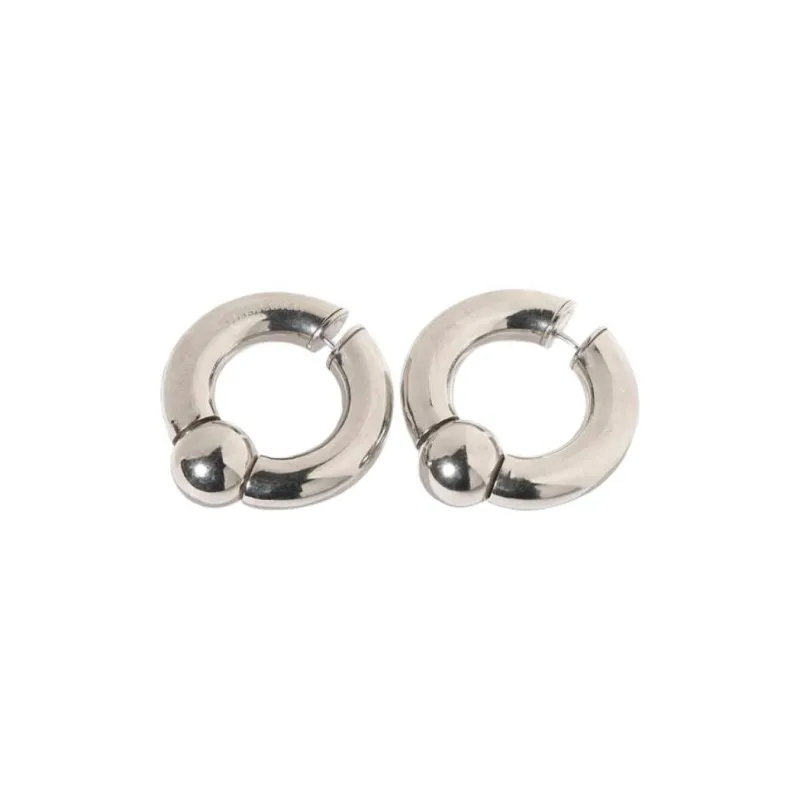 Balenciaga Brass Earrings Men's Silver-3