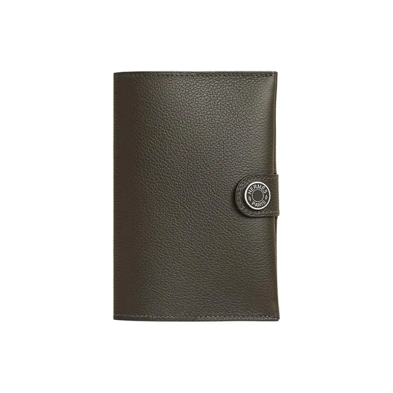 HERMES R.M.S Evercolor Calfskin Passport Holder Unisex 60 Vert Bronze Green-0