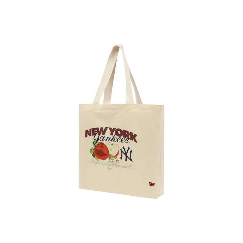 New Era MLB Collaboration Cotton Tote Bag, Shopping Bag, Shoulder Bag Unisex Natural-1