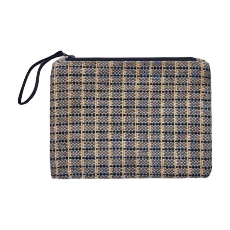 ARKET Jute Clutch Trumpets Women's Blue & Beige-0