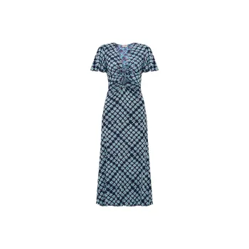 Diane Von Furstenberg FW25 Short Sleeved Dress Women's Blue