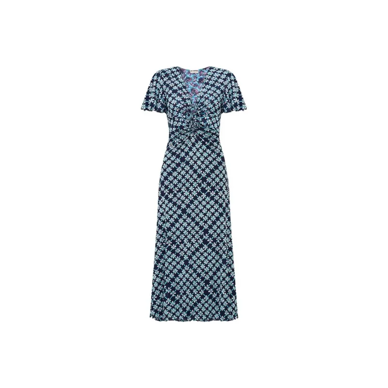 Diane Von Furstenberg FW25 Short Sleeved Dress Women's Blue-0