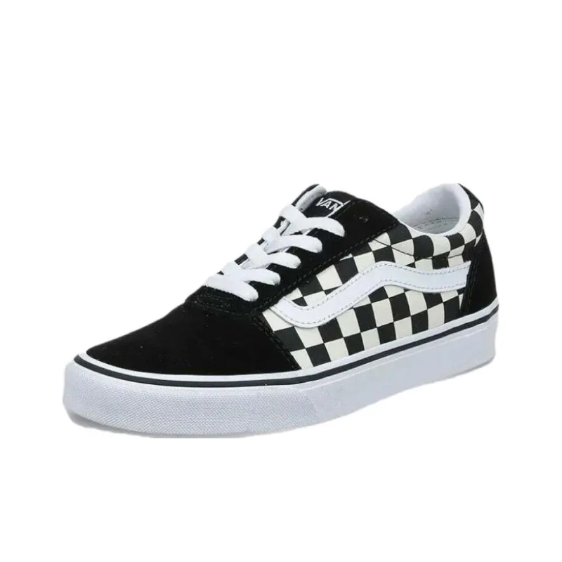 Vans Ward Abrasion Resistant Low Top Skateboard Shoes Women's Black White-2