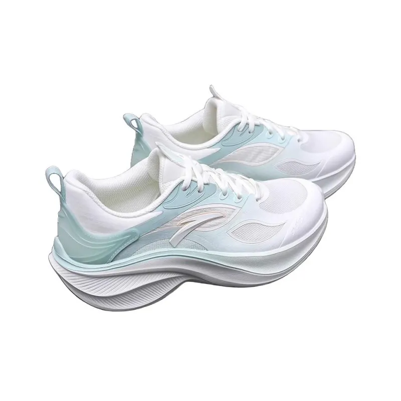 Anta Leaf 5.0 Lightweight Rebound Low Top Running Shoes Women's White Green-2