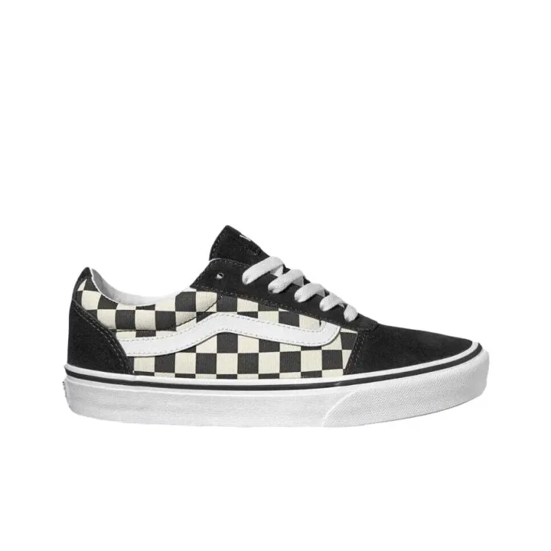 Vans Ward Abrasion Resistant Low Top Skateboard Shoes Women's Black White-1