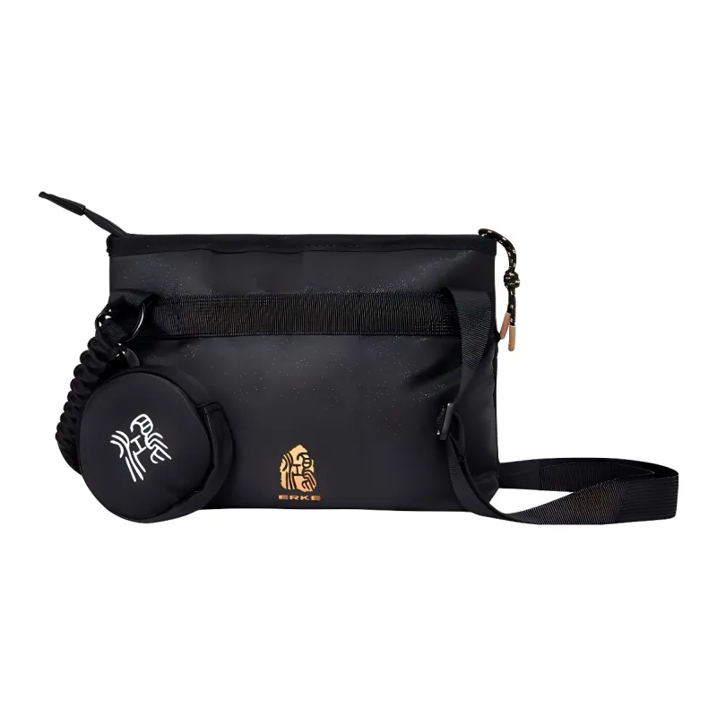 Erke Textile Fabrics Shoulder Bag Crossbody Bag Regular Unisex Jet Black-2