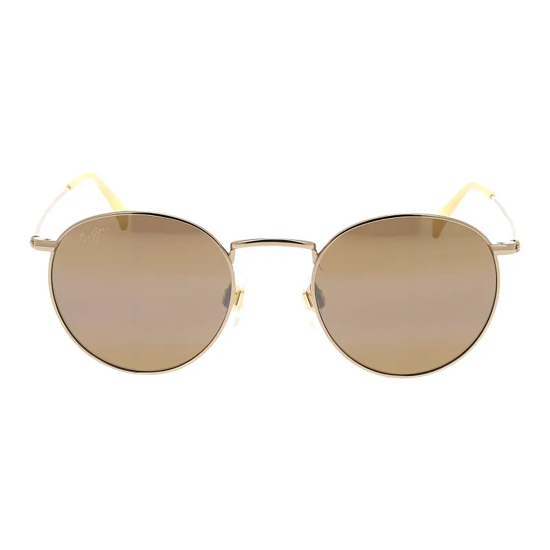 Maui Jim Metal Round Sunglasses Unisex Gold-1