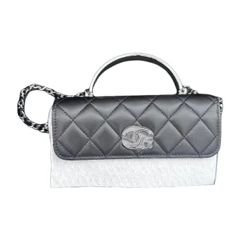 CHANEL WOC Lambskin Flap Bag, Shoulder Bag, Crossbody Bag Women's Black