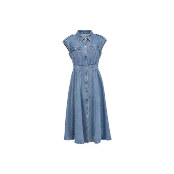 ONLY Sleeveless Dresses Women's J34 390 Washed Denim Blue