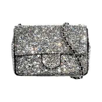 CHANEL Silk Satin Flap Bag, Envelope Bag, Crossbody Bag, Shoulder Bag Women's Silver Gray